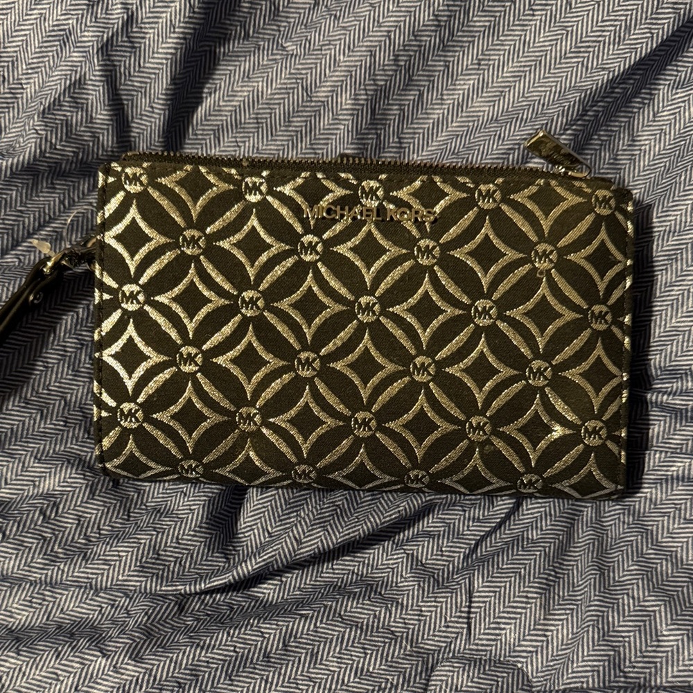 Michael Kors Black and Gold Clutch